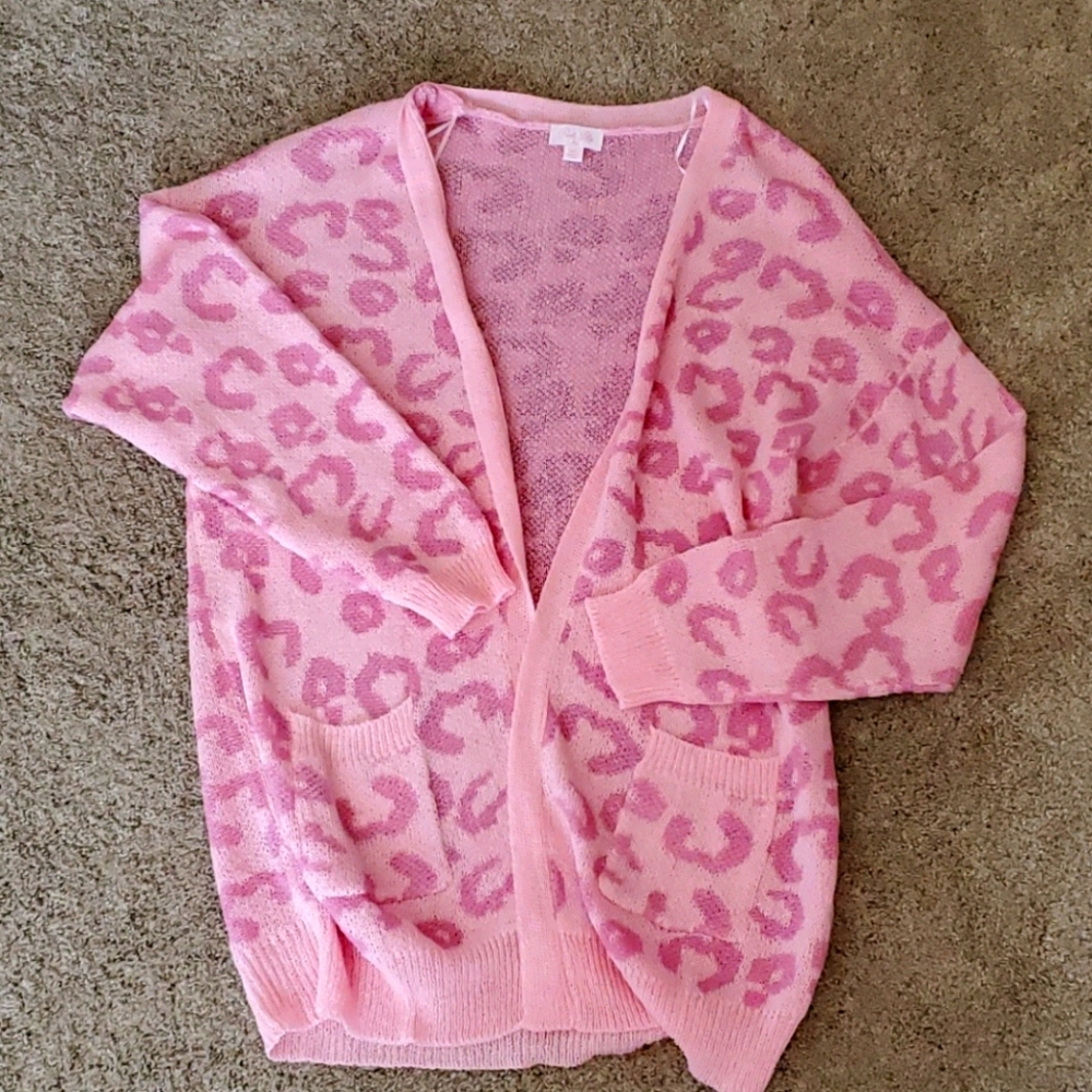 Pink Leopard Cardigan SOLD
